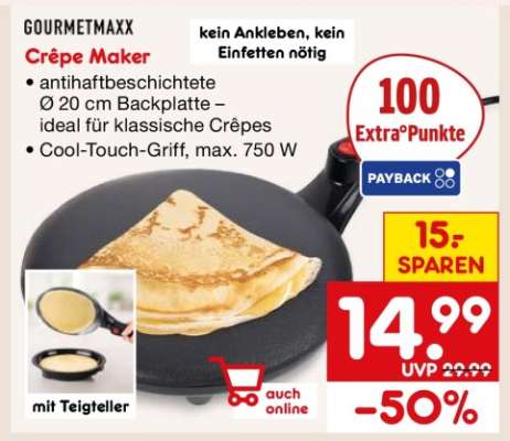 GOURMETMAXX Crêpe Maker
