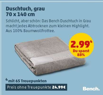 Duschtuch, grau 70 x 140 cm