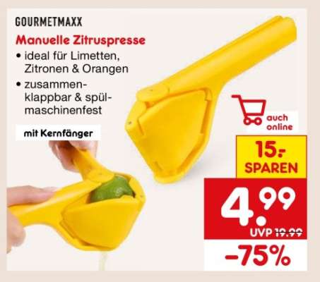GOURMETMAXX Manuelle Zitruspresse