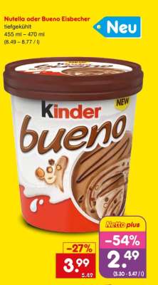 Nutella oder Bueno Eisbecher