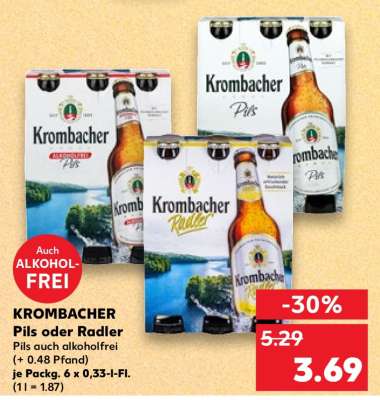 Krombacher Pils oder Radler