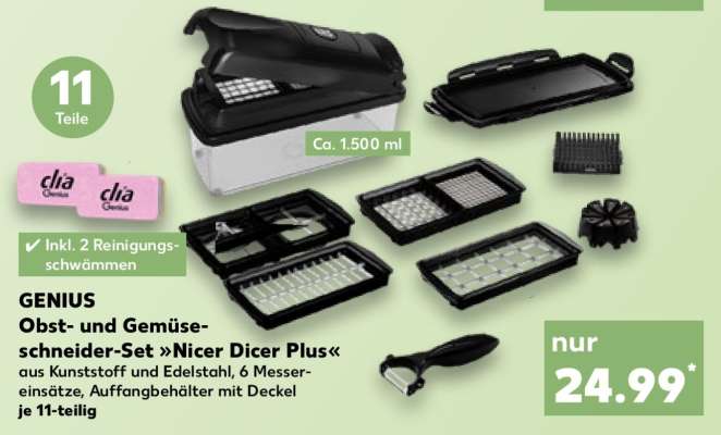 GENIUS Obst- und Gemüseschneider-Set »Nicer Dicer Plus«