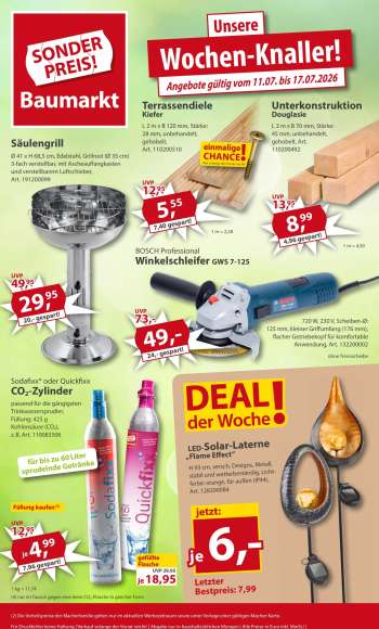Prospekte Sonderpreis-Baumarkt - 11.07.2026 - 17.07.2026.