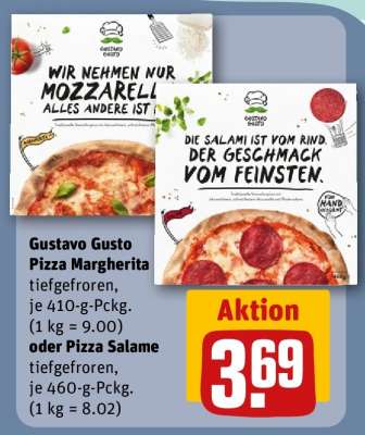 Gustavo Gusto Pizza Margherita oder Pizza Salame