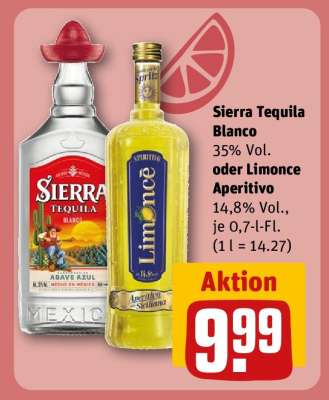 Sierra Tequila Blanco oder Limonce Aperitivo