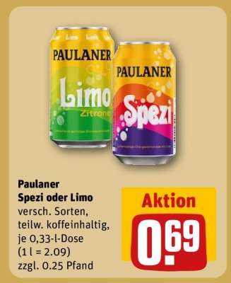 Paulaner Spezi oder Limo