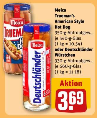 Meica Trueman’s American Style Hot Dog oder Deutschländer Würstchen