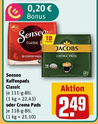 Senseo Kaffeepads Classic oder Crema Pads