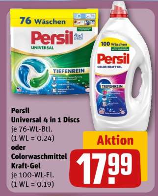 Persil Universal 4 in 1 Discs oder Colorwaschmittel Kraft-Gel