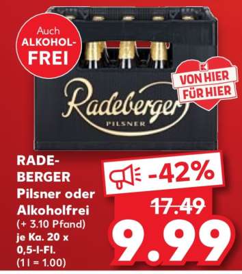 RADEBERGER Pilsner oder Alkoholfrei