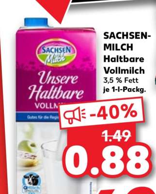 SACHSEN-MILCH Haltbare Vollmilch