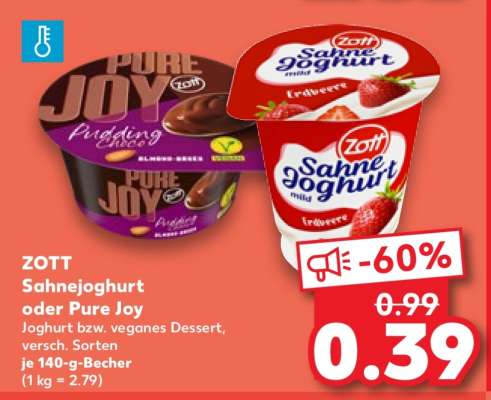 Zott Sahnejoghurt oder Pure Joy