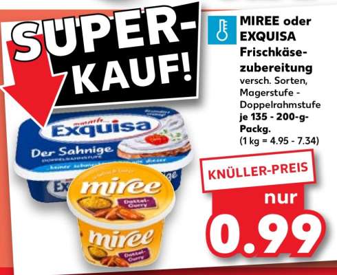 MIREE oder EXQUISA Frischkäsezubereitung