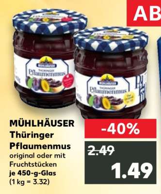 MÜHLHÄUSER Thüringer Pflaumenmus