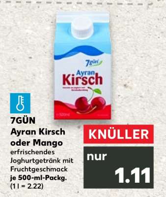 7GÜN Ayran Kirsch oder Mango