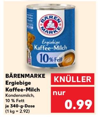 BÄRENMARKE Ergiebige Kaffee-Milch