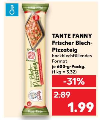 Tante Fanny frischer Blech-Pizzateig
