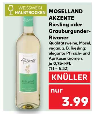 MOSELLAND AKZENTE Riesling oder Grauburgunder-Rivaner