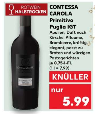CONTESSA CAROLA Primitivo Puglia IGT