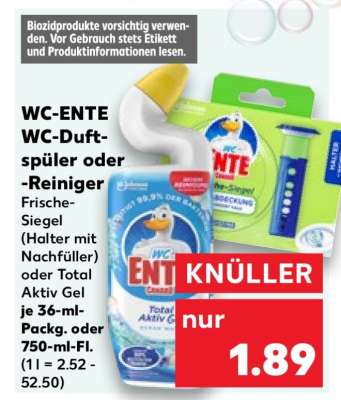WC-ENTE WC-Duftspüler oder -Reiniger