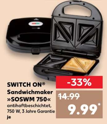 SWITCH ON® Sandwichmaker »SOSWM 750«