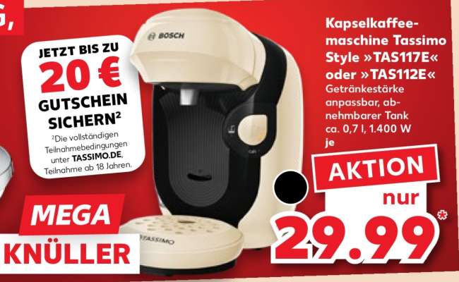 Kapselkaffeemaschine Tassimo Style »TAS117« oder »TAS112E«