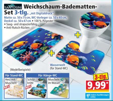 Weichschaum-Badematten-Set 3-tlg.