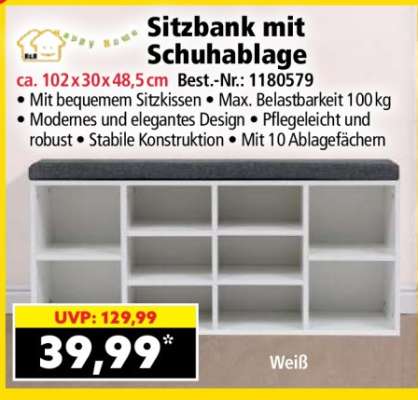 Sitzbank mit Schuhablage