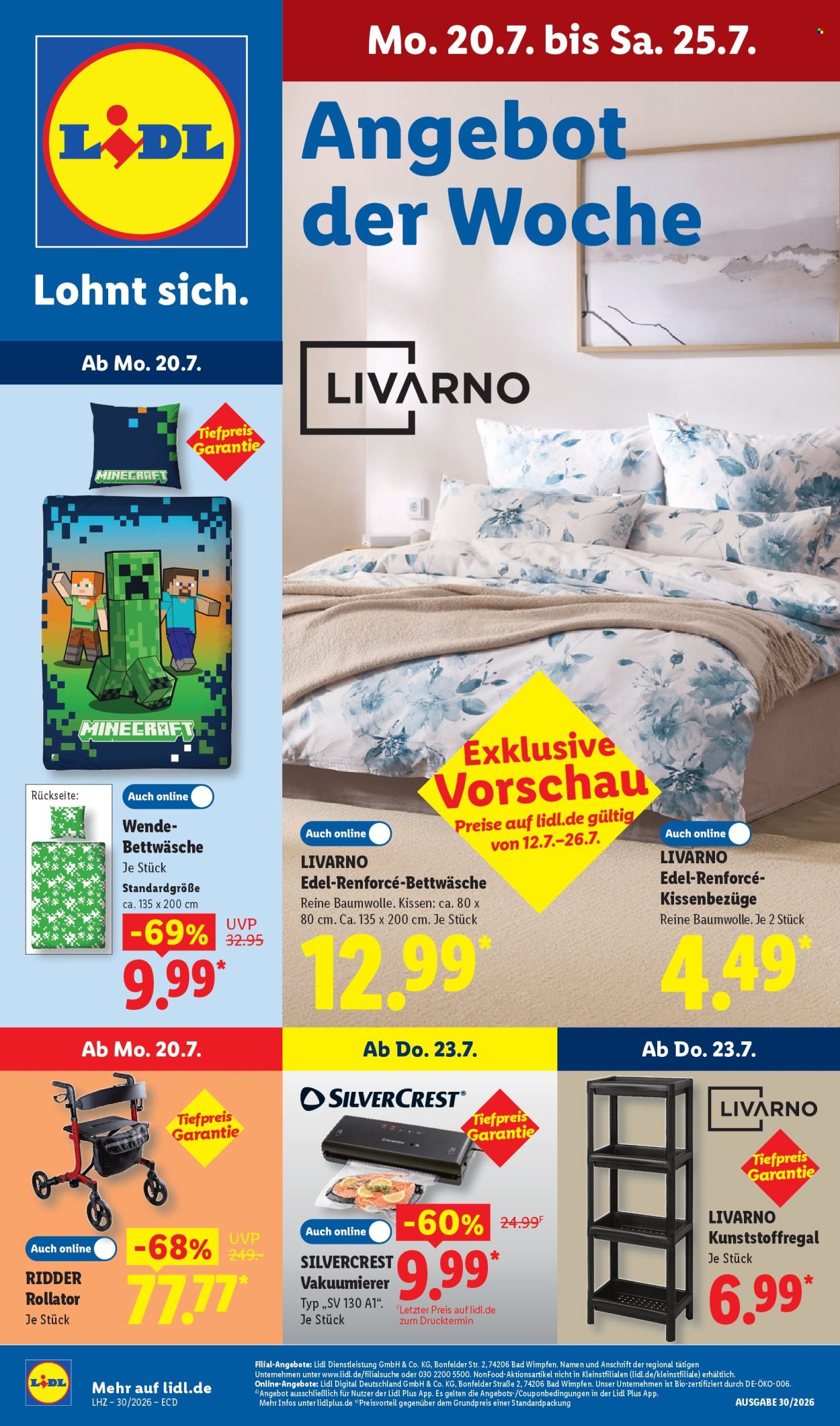 Leták Lidl - 20.7.2026 - 25.7.2026. Strana 1