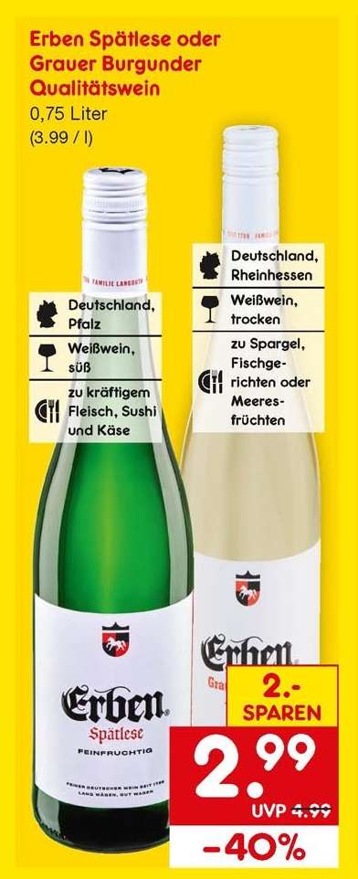 Erben Spätlese oder Grauer Burgunder Qualitätswein