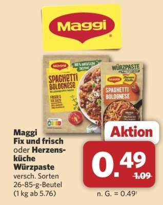 Maggi Fix und frisch oder Herzens-küche Würzpaste