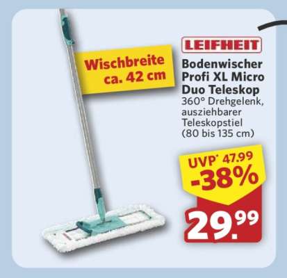 Bodenwischer Profi XL Micro Duo Teleskop