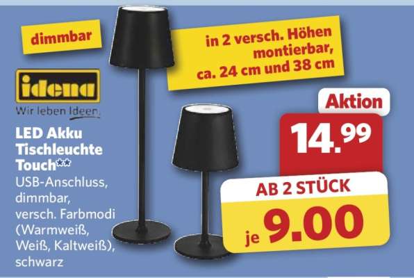 LED Akku Tischleuchte Touch