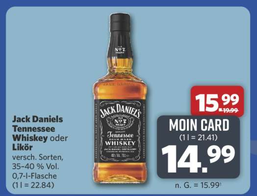 Jack Daniels Tennessee Whiskey oder Likör