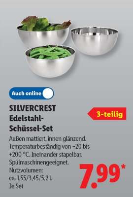 SILVERCREST Edelstahl-Schüssel-Set