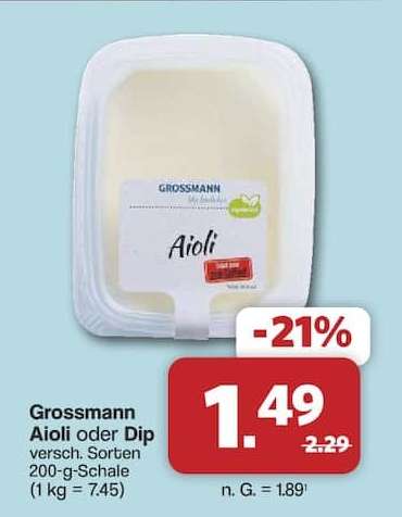 Grossmann Aioli oder Dip