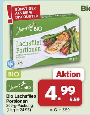 Bio-Lachsfilet -portionen
