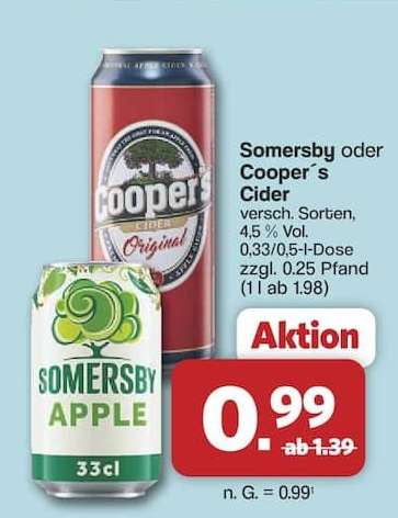 Somersby oder Cooper's Cider