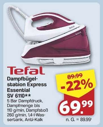 Tefal Dampfbügelstation Express Essential SV 6110
