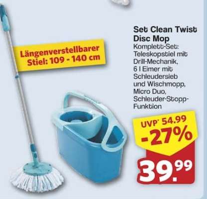 Set Clean Twist Disc Mop