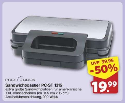 Sandwichtoaster PC-ST 1315