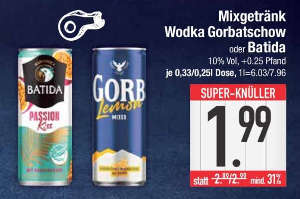 Mixgetränk Wodka Gorbatschow oder Batida