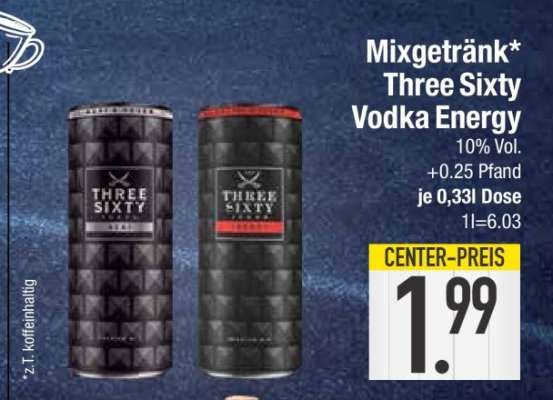 Mixgetränk Three Sixty Vodka Energy