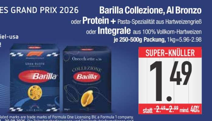 Barilla Collezione, Al Bronzo oder Protein+ oder Integrale