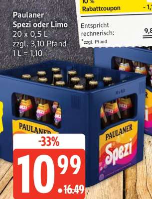 Paulaner Spezi oder Limo