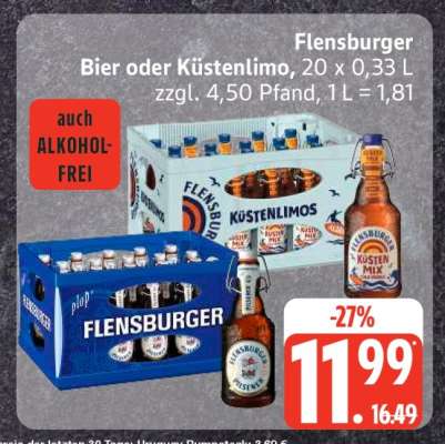 Flensburger Bier oder Küstenlimo