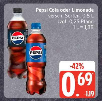 Pepsi Cola oder Limonade