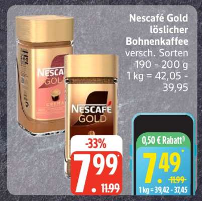 Nescafé Gold löslicher Bohnenkaffee