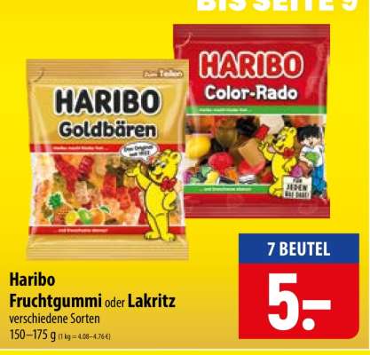 Haribo Fruchtgummi oder Lakritz