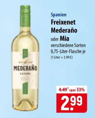 FREIXENET Mederaño oder Mia